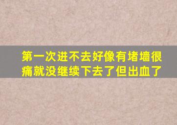 第一次进不去好像有堵墙很痛就没继续下去了但出血了